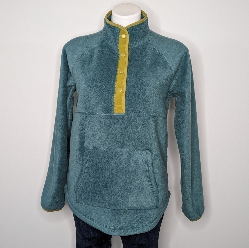 Sonoma blue green fleece 1/3 snap pullover S